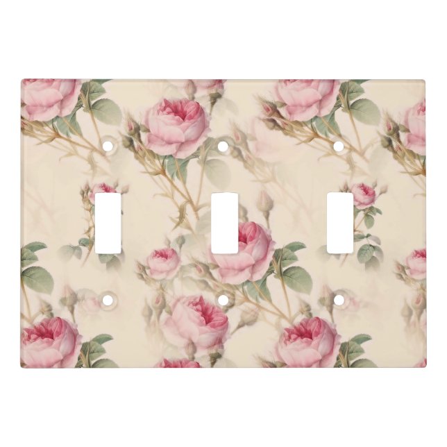 Beautiful Vintage Floral Light Switch Cover (Front)