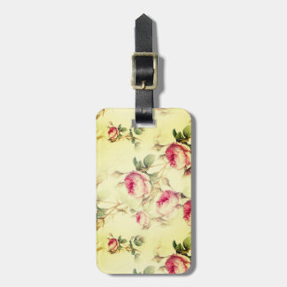 Beautiful Vintage Floral Luggage Tag