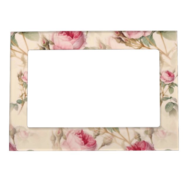 Beautiful Vintage Floral Magnetic Frame (Front)