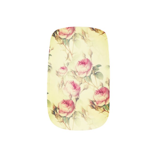 Beautiful Vintage Floral Minx Nail Art (Left Thumb)