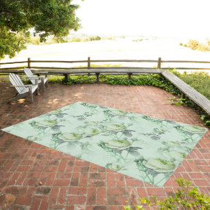 Beautiful Vintage Floral Outdoor Rug
