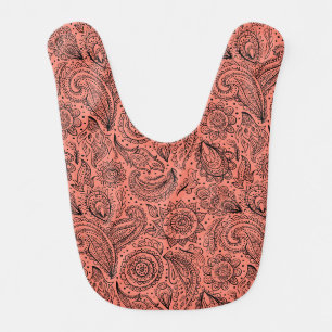 Beautiful vintage floral paisley pattern baby bib