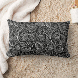 Beautiful vintage floral paisley pattern lumbar pillow