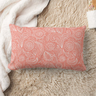 Beautiful vintage floral paisley pattern lumbar pillow