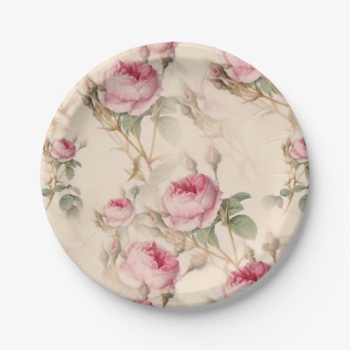 Beautiful Vintage Floral Paper Plates