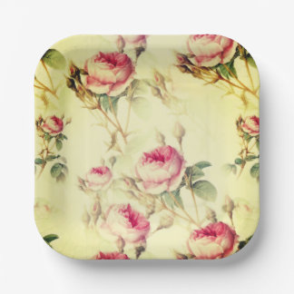 Beautiful Vintage Floral Paper Plates