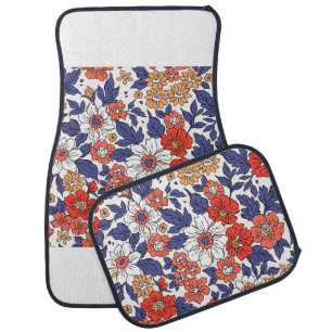 Beautiful vintage floral pattern in small realisti car floor mat