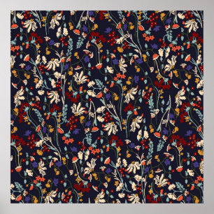 Beautiful vintage Floral pattern in the many kind Poster