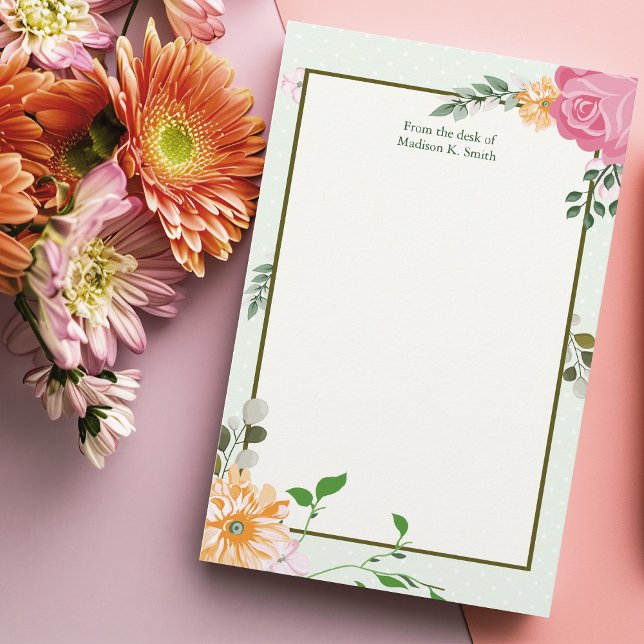 Beautiful Vintage Floral Personalized Receptionist Stationery (Creator Uploaded)