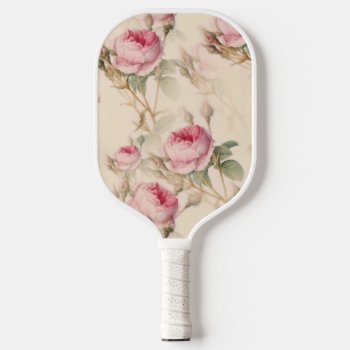 Beautiful Vintage Floral Pickleball Paddle by kahmier at Zazzle