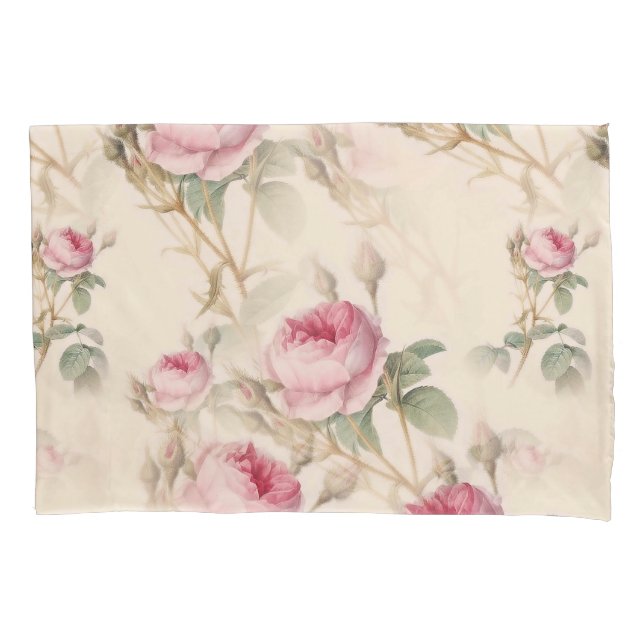 Beautiful Vintage Floral Pillow Case (Front)