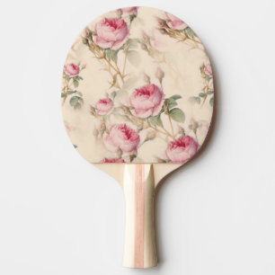 Beautiful Vintage Floral Ping Pong Paddle