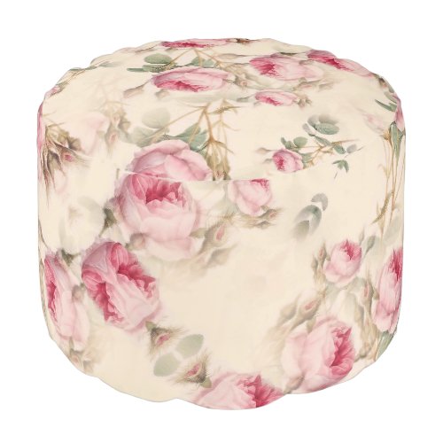 Beautiful Vintage Floral Pouf