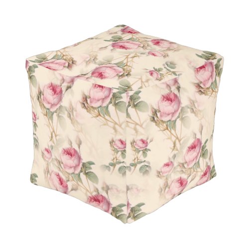 Beautiful Vintage Floral Pouf