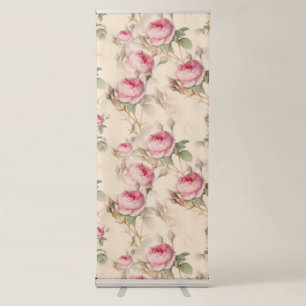 Beautiful Vintage Floral Retractable Banner