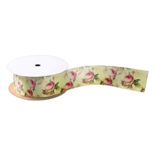 Beautiful Vintage Floral Satin Ribbon