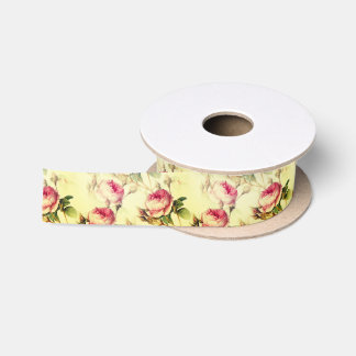 Beautiful Vintage Floral Satin Ribbon