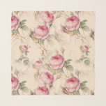Beautiful Vintage Floral Scarf<br><div class="desc">Pink and cream rose print</div>