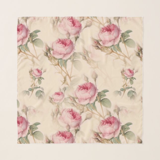 Beautiful Vintage Floral Scarf (Front)