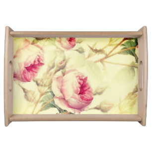 Beautiful Vintage Floral Serving Tray