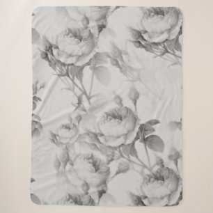 Beautiful Vintage Floral Sherpa Blanket