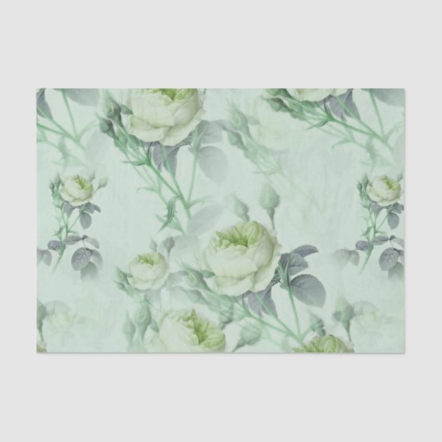 Beautiful Vintage Floral Tissue Paper (Front)