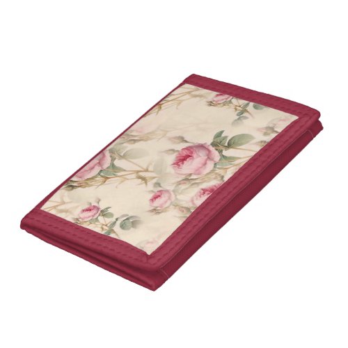 Beautiful Vintage Floral Trifold Wallet