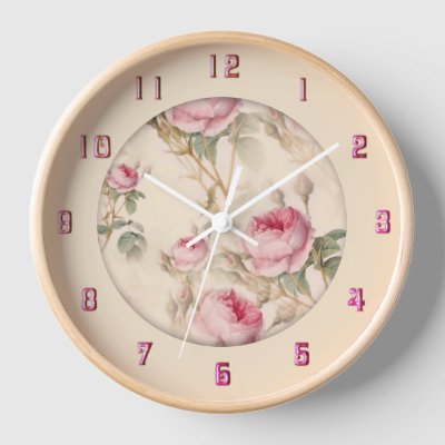 Beautiful Vintage Floral Twelve Numerals Clock