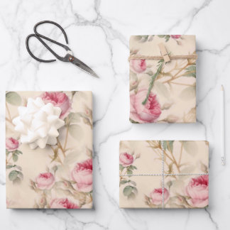 Beautiful Vintage Floral Wrapping Paper Sheets