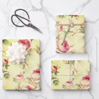 Beautiful Vintage Floral Wrapping Paper Sheets