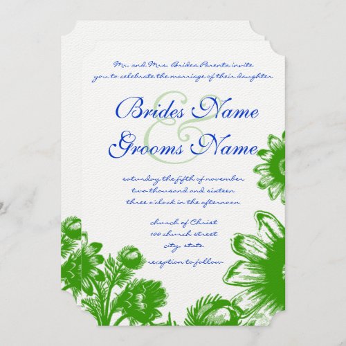 Beautiful Vintage Flower Wedding  Invitation