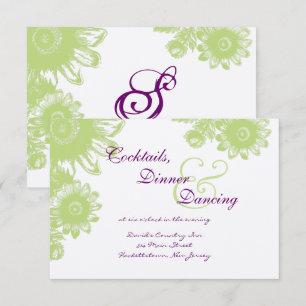 Beautiful Vintage Flower Wedding RSVP Card