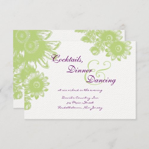 Beautiful Vintage Flower Wedding RSVP Card