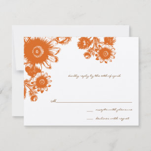 Beautiful Vintage Flower Wedding RSVP Card