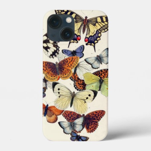 Beautiful Vintage Garden Butterflies iPhone 13 Mini Case