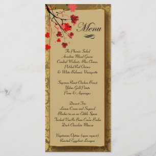 Beautiful Vintage Gold Damask & Art Deco Menu