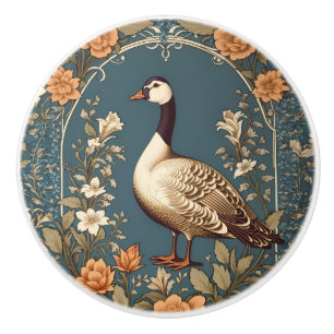 Beautiful Vintage Goose William Morris Inspired Ceramic Knob