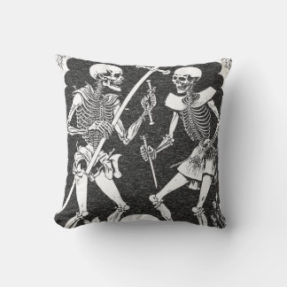 Beautiful Vintage Gothic Skeleton design Throw Pillow