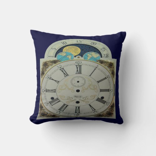 Beautiful Vintage Grandfather Clock Throw  Pillows