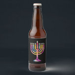 Beautiful Vintage Hanukkah Menorah Happy Hanukkah Beer Bottle Label<br><div class="desc">Beautiful Vintage Hanukkah Menorah Happy Hanukkah</div>