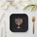 Beautiful Vintage Hanukkah Menorah Happy Hanukkah Paper Plates<br><div class="desc">Beautiful Vintage Hanukkah Menorah Happy Hanukkah</div>