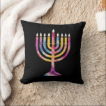 Beautiful Vintage Hanukkah Menorah Happy Hanukkah Throw Pillow<br><div class="desc">Beautiful Vintage Hanukkah Menorah Happy Hanukkah</div>