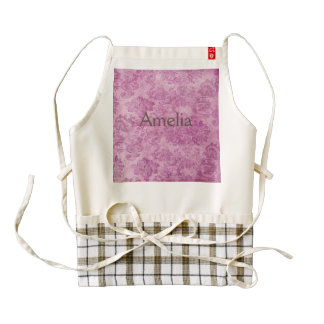 beautiful,vintage,hot pink,floral,pattern zazzle HEART apron