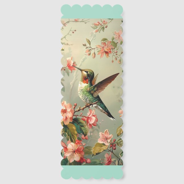 Beautiful Vintage Hummingbird Bookmark (Front)