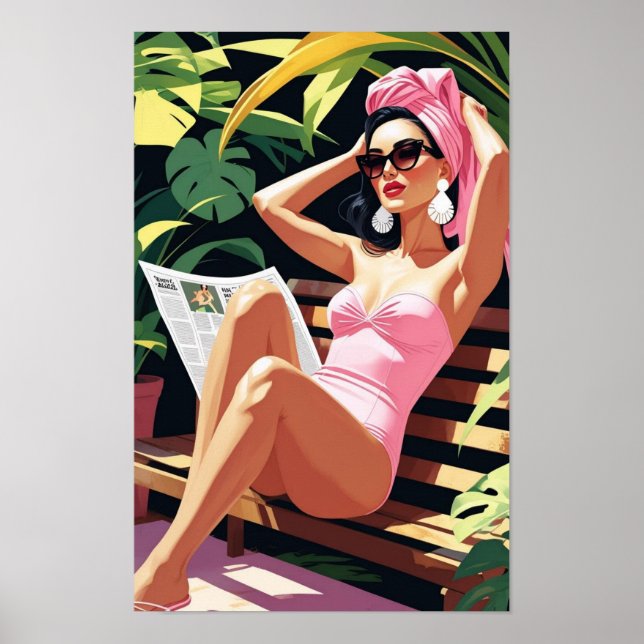 Beautiful Vintage Inspired Woman Poster (Front)