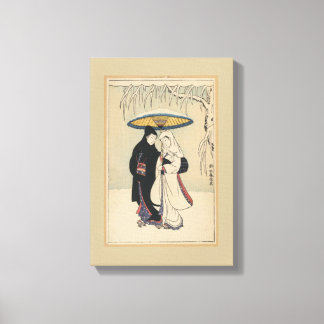 Beautiful Vintage Japanese Art, Geisha Painting Canvas Print