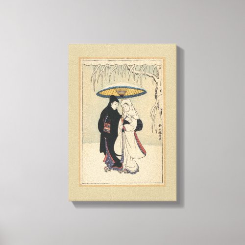 Beautiful Vintage Japanese Art Geisha Painting Canvas Print