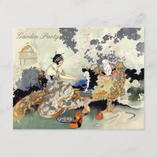 Beautiful Vintage Japanese Birthday Garden Party Invitation