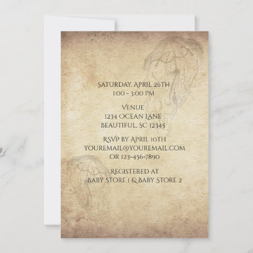 Beautiful Vintage Jellyfish Beach Baby Shower Invitation | Zazzle
