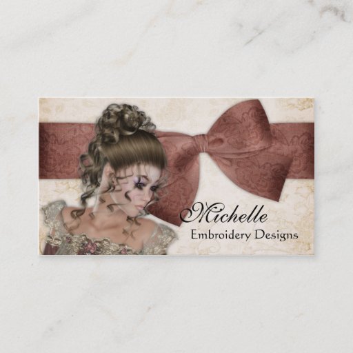 Customizable Beautiful Vintage Lady 3 Business Cards